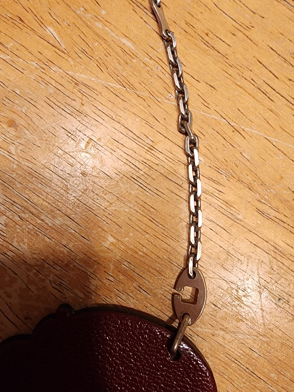 pre-owned Hermès Hippopotamus bag charm made of brown and red leather - Picture 3 of 9